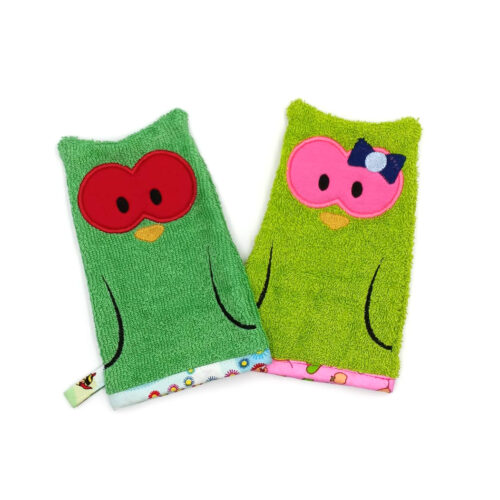 Waschhandschuh Eule